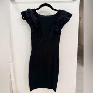 Ted Baker Black Mini Dress with Ruffle Sleeves